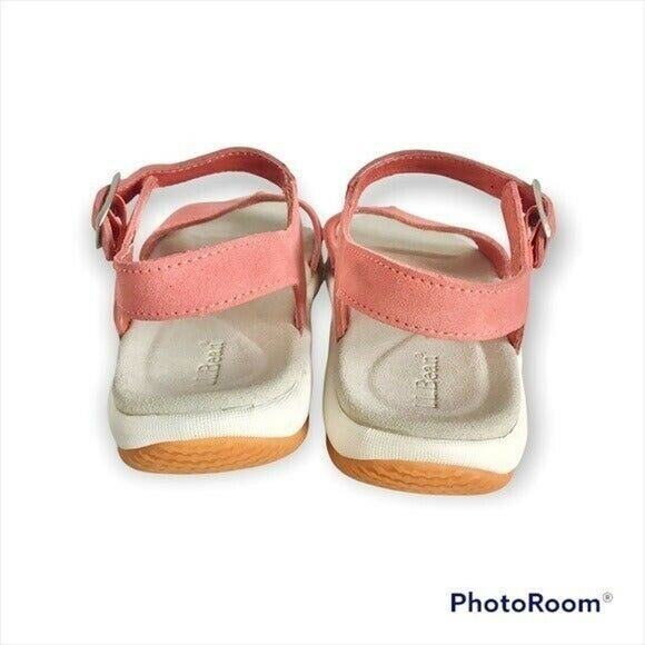 LL Bean Women's 6.5M Pink Suede Leather Strappy Leather Sandals With Buckle - Picture 3 of 7